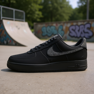 Zapatillas Nike Air Force 1 Low Top para Skateboard, Unisex, Negras, de Gamuza, con Suela de Goma, para Todas las Temporadas - Product Image 2