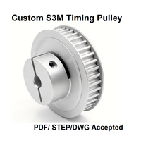 Poulie de distribution S3M à plateforme convexe OEM personnalisée avec trou H7, gorge à clavette, vis de réglage, service d'usinage CNC, équipement de test de précision