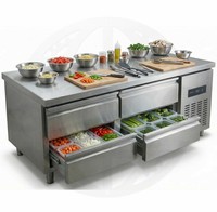 Réfrigérateur commercial sous comptoir, table de préparation pour sandwichs, bar à salades, vitrine réfrigérée avec tiroirs