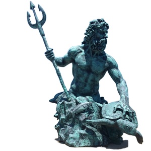 Statua in Bronzo del Dio Greco Antico Poseidone, Signore del Mare, per Giardino e Feng Shui, Scultura Metallica Personalizzata per Esterni - Product Image 1