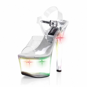 Sandali Sexy con Tacco Alto 17 cm in Cristallo Nero Lucido, Antiscivolo e Resistenti all'Usura, per Pole Dance - Product Image 2