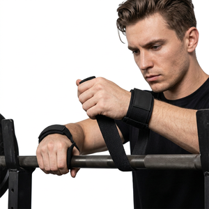 Wholesale Custom Made Cowhide Non-Slip Wrist Support Straps for Powerlifting Gym Workout Fitness Safety Equipment Weightlifting - Product Image 1