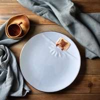 Assiette de table en porcelaine fine bleue et rose, motif ours de dessin animé, écologique, avec couvercle, vaisselle mignonne
