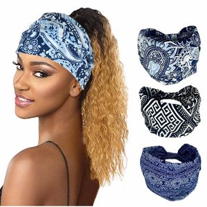 Accesorio para el Cabello Deportivo Elástico y Absorbente de Sudor con Estampado Bohemio de Nylon para Mujer, de Ala Ancha, para Uso Casual, Tiyo - Product Image 1