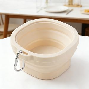 Contenants de stockage alimentaire pliables en silicone de qualité alimentaire sans BPA, bol pliable avec couvercle pour le camping et les pique-niques en plein air - Product Image 3