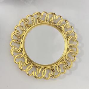 Nouveau plateau rond en or brillant, <span class=keywords><strong>miroir</strong></span>, ajouré, style luxe léger, rétro, pour fruits, esthétique raffinée, vintage, pour mariage, banquet, photographie - Product Image 6