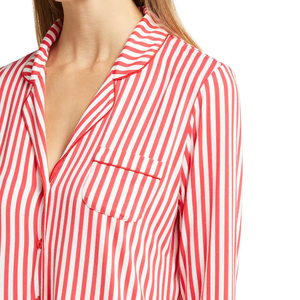 <span class=keywords><strong>Camicia</strong></span> da <span class=keywords><strong>notte</strong></span> da donna elegante da donna con stampa a righe rosse di alta qualità - Product Image 3