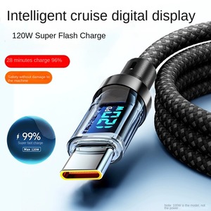 Trong suốt 120W siêu nhanh sạc cáp dữ liệu cho Iphone 15/16 Huawei CC/PD bện máy tính bảng sạc cáp công nghệ cao kỹ thuật số - Product Image 6