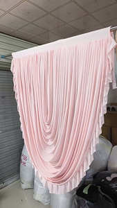 Rideau de fond de scène de mariage en soie de lait, style luxe léger, avec franges en feuille de lotus en <span class=keywords><strong>cascade</strong></span> - Product Image 2