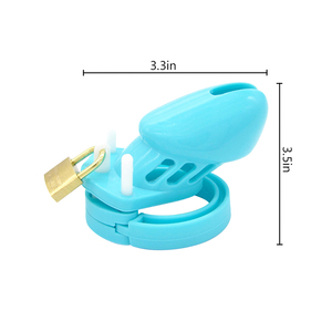 Silicone uomo cazzo serratura a buon mercato rosa e nero gabbia di castità maschile con 5 anello pene dispositivi Bondage Sex Toy - Product Image 2