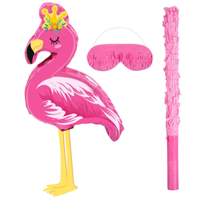 Pafu Personnaliser Hawaiian FiestaTropical Enfants Fête D'anniversaire Rose Flamingo <span class=keywords><strong>Pinata</strong></span> avec Bandeau Bâton Suspendu Flamingo <span class=keywords><strong>Pinata</strong></span> Ensemble - Product Image 1