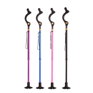 Aluminum Alloy <b>Walking</b> <b>Stick</b> Adjustable <b>Collapsible</b> Lightweight Durable Anti Slip Hiking Pole Minimalist Style Black Purple - Product Image 3