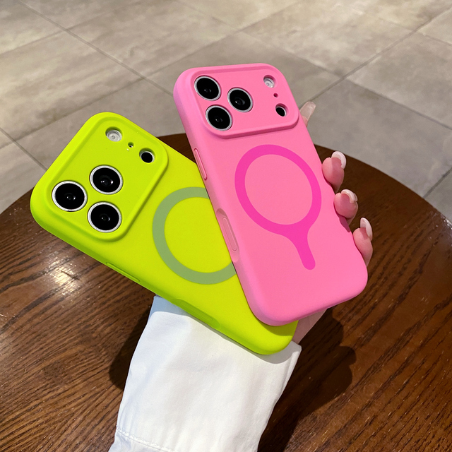 Fresh Color Liquid Silicone Skin Touch Anti-Dirt Phone Case for iPhone 16 17 Pro Max Wireless Charging Magnetic Shockproof Cover