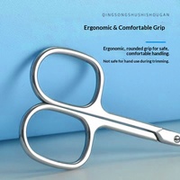 Ciseaux à cuticules russes incurvés à lame en acier inoxydable, à trou carré, non pliables, coupe-ongles pointus, modèle de kit de manucure