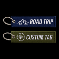Porte-clés personnalisé en tissu tissé avec logo brodé, attache métallique, vente en gros, cadeau promotionnel pour événements