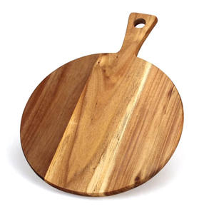 Pala de madera de acacia para <span class=keywords><strong>Pizza</strong></span>, paleta para pelar carne, pan, charcutería, tabla de cortar de <span class=keywords><strong>Pizza</strong></span> redonda de madera con mango - Product Image 2