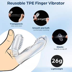 Vibrateur à double stimulation pour doigts, accessoire réutilisable, transparent, USB, souple, extensible, jouets sexuels pour adultes, pour femmes, couples, mini vibrateur - Product Image 2