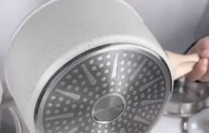 Conjunto de Panelas Antiaderentes Ecológicas 21 Peças com Revestimento de Pedra Granito Branco, Panelas de 28cm, 24cm, 20cm, 18cm e Frigideiras de 28cm, 24cm com Cesto para Cozer a Vapor - Product Image 5