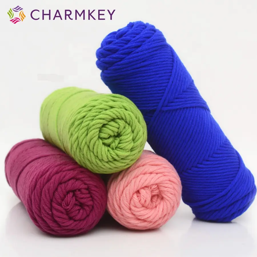 Charmkey Populer Dicelup Warna-warni Bayi Lembut Jumlah Besar Murni 100% Akrilik Chenille Benang Rajut Tangan untuk Dijual