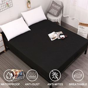 100% Waterproof Mattress Cover Pure Color Mattress Protector <b>Sheet</b> Terry Towel Bed Protector - Product Image 2