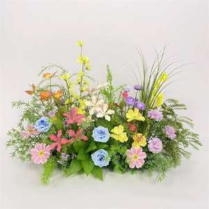 Chemin de table en tissu de fleurs artificielles roses faites à la main de 50 cm pour les événements de Noël et de la fête des mères, décoration de centre de table de mariage - Product Image 1