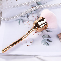 Brosse de nettoyage professionnelle pour ongles, motif fleur de rose, poils synthétiques doux, pour manucure, livraison rapide, commande en gros, nouveau design