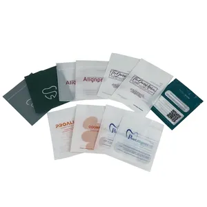 Tùy chỉnh một bên rõ ràng răng aligner Pouch Y Tế cấp nhỏ Mylar alineadores dentales chỉnh nha aligner Brace dây kéo túi