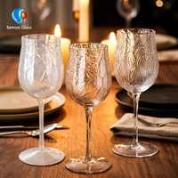 Gobelets en cristal sans plomb soufflés à la main de luxe avec logo personnalisé Samyo, verres à vin rouge pour restaurant, mariage, fête