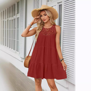 Robe Vintage en Dentelle Ajourée pour Femme, Collection Printemps-Été 2025 – Nouveauté Tendance pour le Commerce Transfrontalier Europe-Amérique - Product Image 2