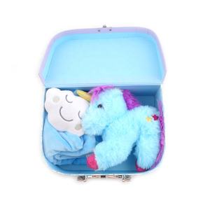 ชุดของขวัญสำหรับเด็กแรกเกิดแบบพกพาสีน้ำเงินตุ๊กตายูนิคอร์นตุ๊กตายัดไส้สัตว์ผ้าห่มยัดนุ่นชุดกระเป๋าเดินทาง - Product Image 2