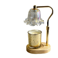 Lampe chauffe-cire électrique en forme de fleur, brûleur de cire, lampe de table à intensité variable pour chambre à coucher, cadeaux de mariage et d'anniversaire