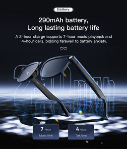 8 millions de pixels Lunettes intelligentes Enregistrement de vidéos Reconnaissance de photos AI Traduction de réponses Lunettes Bluetooth étanches 290mAh M02S - Product Image 5