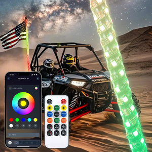 Sản phẩm nhà sản xuất RGB Giấc Mơ đuổi theo màu sắc ứng dụng điều khiển từ xa 2/3/4/5ft Led Roi ánh sáng roi cờ cho ATV UTV rzr - Product Image 1