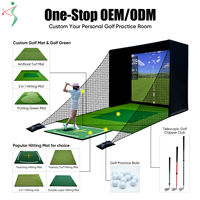 Tente de Tir pour Projecteur de Simulateur de Golf Facile à Assembler, Cage d'Entraînement de Golf, Enceinte de Simulateur de Golf Intérieur avec Écran d'Impact HD