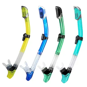 Dongguan Factory Multi-color Selection Adults <strong>Silicone</strong> Full Dry Top <strong>Underwater</strong> Snorkeling Diving Snorkel Tube - Product Image 1