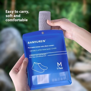 รองเท้าบูทกันฝนกันน้ำสำหรับผู้ชายและผู้หญิง รองเท้ากีฬากลางแจ้งกันลื่น ซิลิโคนหนา ทนทานต่อการสึกหรอ ป้องกันทราย รองเท้าลาเท็กซ์ - Product Image 3