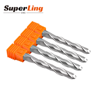 Fresa espiral de carburo sólido personalizada para tallado de madera CNC, 2 filos, 6mm, 6*25*50, fresa de extremo esférico para acrílico y madera