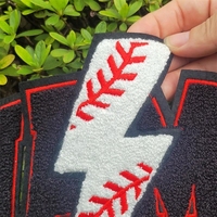 Patch noir personnalisé en chenille lettres fer sur baseball maman paillettes broderie chenille Patch conception pour vêtements