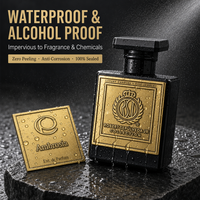 Autocollant en métal de parfum personnalisé étiquette d'emballage de bouteille d'huile de parfum de luxe Mabangong bougie bouteille