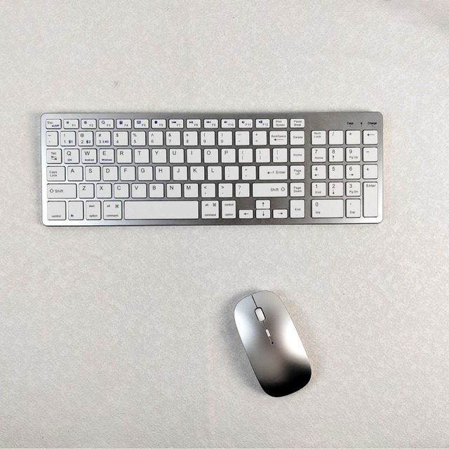 Wireless charging Wireless three-mode keyboard, mouse, mobile phone, tablet silent clip-on foot switch mouse set
