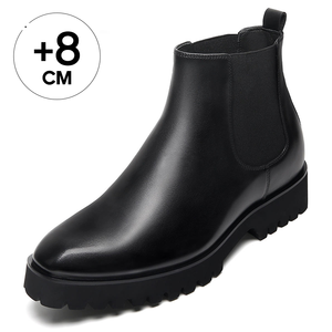 מפעל הסיטונאי גברים קיץ סתיו חורף גובה גובה גובה נעליים 8 ס "מ שחור אמיתי - Product Image 1