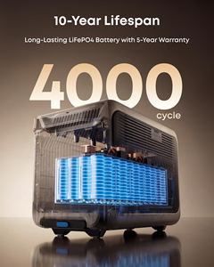 สถานีไฟฟ้าพกพา Anker SOLIX F3000 ความจุ 3072Wh กำลังไฟ 3600W แบตเตอรี่ LiFePO4 สำหรับสำรองไฟบ้าน รถบ้าน และการตั้งแคมป์กลางแจ้ง - Product Image 6