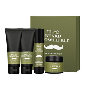 Bộ sản phẩm chăm sóc râu 4 món dành cho nam giới: dầu gội, dầu xả, dầu dưỡng râu sau khi cạo râu, và dầu dưỡng râu. - Product Image 5
