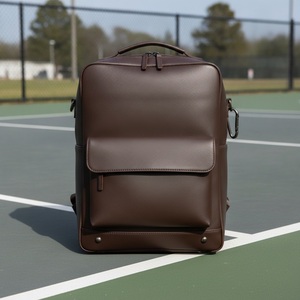 Structured Italian-PU Pickleball <b>Backpack</b> with Laptop Sleeve Holds 2 Paddles Italian-Look Smooth Custom Logo Wholesale - Product Image 3