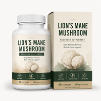 Extracto de Melena de León (Hericium erinaceus) probado en laboratorio, 1000mg, Suplemento Nootrópico para el Apoyo Cognitivo, Marca Privada OEM