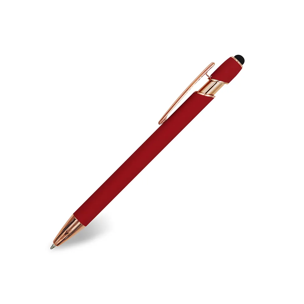 नई आगमन प्रचार कलम के साथ लोगो, कोमल स्पर्श धातु बॉल पेन क्लिक करें कलम सहयोग उपहार