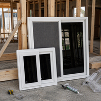 Fenêtre coulissante de sécurité en PVC, moderne, noire, double vitrage à l'argon, isolation thermique, Energy Star, pour villa extérieure