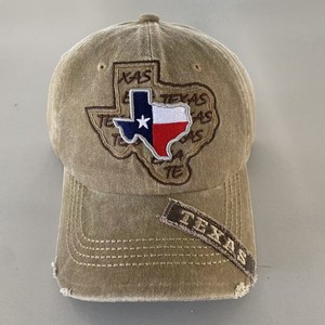 Cappello da Baseball Regolabile Effetto Vissuto con Ricamo Texas per Uomo e Donna - Product Image 1