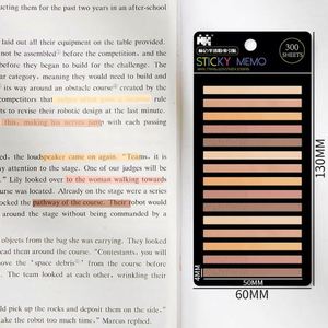BESTLINE Bloc-notes adhésifs transparents en PET à dégradé de couleurs multiples, marqueurs clés, autocollants imperméables pour messages - Product Image 6