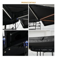 Auvent latéral XL autoportant 4x4 personnalisé à 270 degrés, double poteau 2m 2.5m, pour voiture et SUV, avec éclairage LED tricolore
